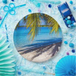 Prato De Papel Sombras na praia