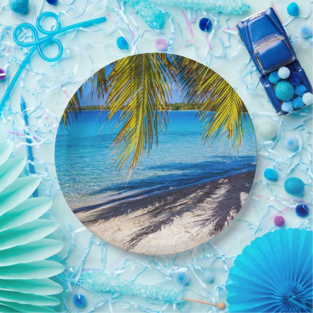 Prato De Papel Sombras na praia (Festa)