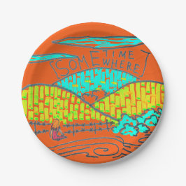 Prato De Papel Somewhere / Sometime Dinner Plate