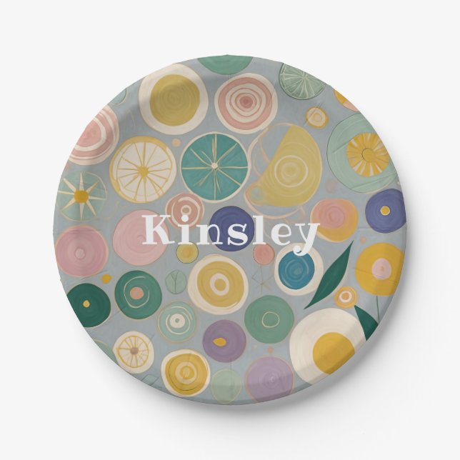 Prato De Papel Sonho Caleidoscópio Personalizado (Frente)