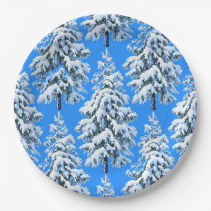Prato De Papel Sonhos de Árvore Gelada Floresta Nevada