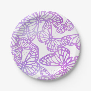 Prato De Papel Sonhos de borboletas (Lavanda)