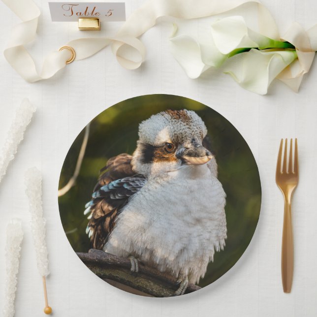 Prato De Papel Soprava rindo kookaburra (Casamento)