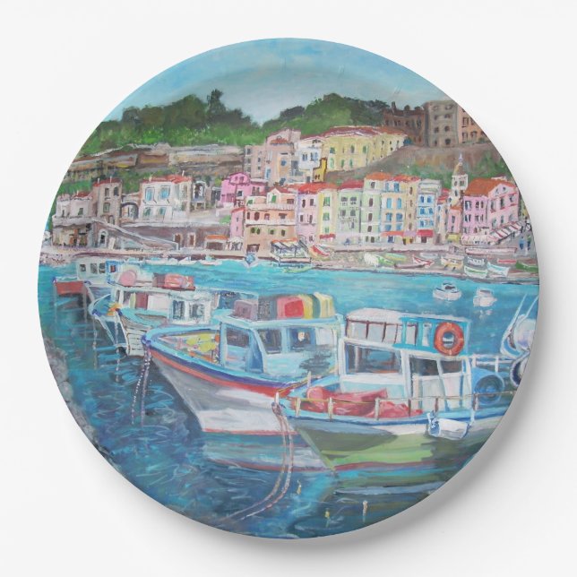 Prato De Papel Sorrento - placas de papel feitas sob encomenda 9" (Frente)