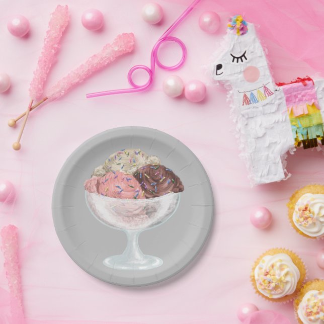 Prato De Papel Sorvete (Festa)
