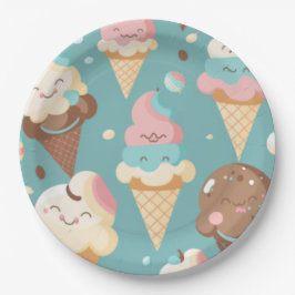 Prato De Papel Sorvete colorido