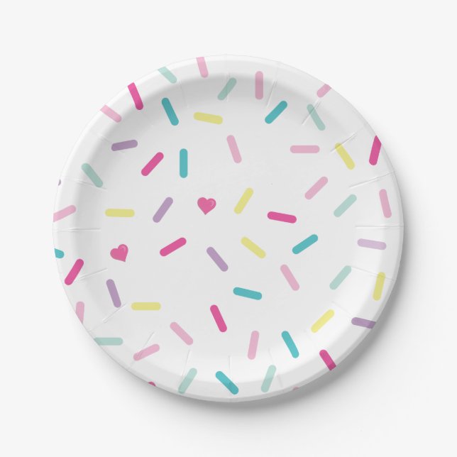 Prato De Papel Sorvete com Confeitos e Bolo de Aniversário (Frente)