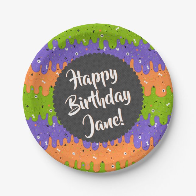 Prato De Papel Sorvete de Halloween (Frente)