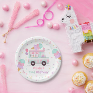 Prato De Papel sorvete Dois Doce Decorações do segundo anivers