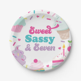 Prato De Papel Sorvete e Bolo Doce Sassy Sassy Sassy Sete-7 Anive