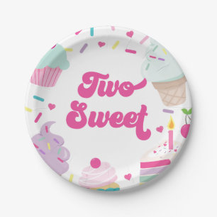 Prato De Papel Sorvete e Bolo Dois Doce 2º Aniversário