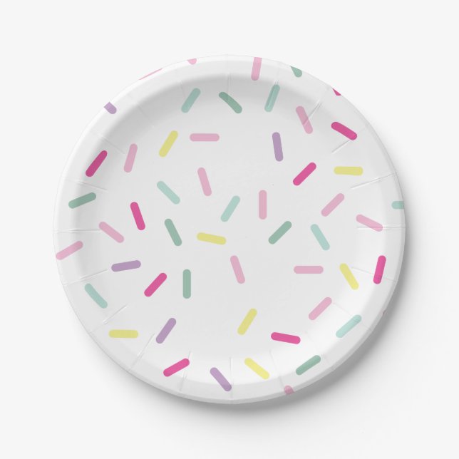 Prato De Papel Sorvete e Confeitos Doce Um 1º Aniversário (Frente)