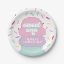 Sorvete e Confeitos Doce Um 1º Aniversário Pap