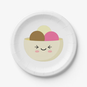 Prato De Papel Sorvete Kawaii