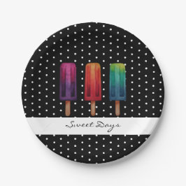 Prato De Papel Sorvetes de picolé de cor aquosa