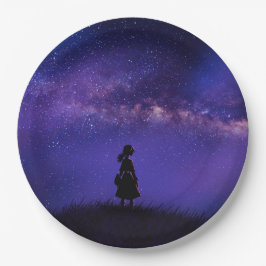 Prato De Papel Sozinha e Starry Night