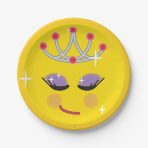 Prato De Papel Sparkly Princess Emoticon
