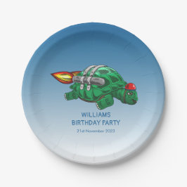 Prato De Papel Speedy Rocket Turtle Birday