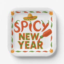 Prato De Papel Spicy New Year