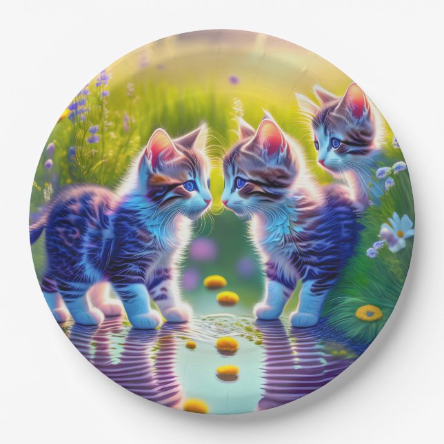 Prato De Papel Spielende Katzenkinder (Frente)