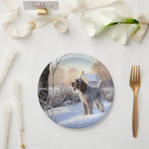 Prato De Papel Spinone Italiano Let It Snow Natal