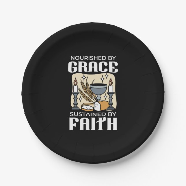 Prato De Papel Spiritual Faith and Grace – Uplifting Christian (Frente)