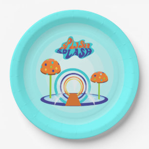 Prato De Papel Splash Pad Birthday