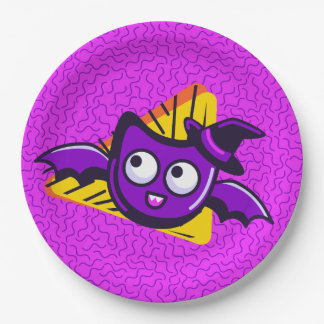 Prato De Papel Spooktacular Bats Halloween Plates - Purple