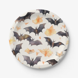 Prato De Papel Spooky Bat Autumn deixa o Halloween