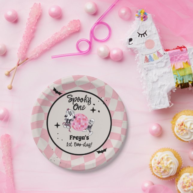 Prato De Papel Spooky Ghoul Halloween First Birthday  (Festa)