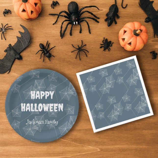 Prato De Papel Spooky Halloween personalizável (Spooky Halloween customizable Paper Plates
)
