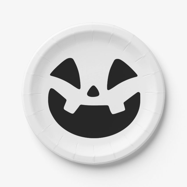 Prato De Papel Spooky Jack-o'-Lanterna Silhouette Halloween Mug (Frente)