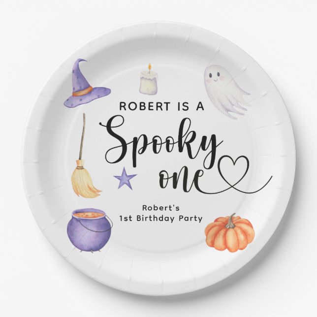 Prato De Papel Spooky, Primeira festa de aniversário de Halloween (Frente)