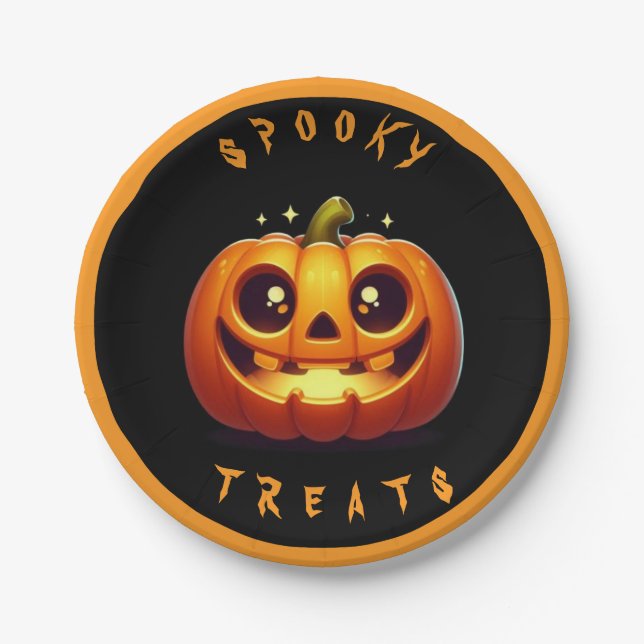 Prato De Papel Spooky Treats (Frente)