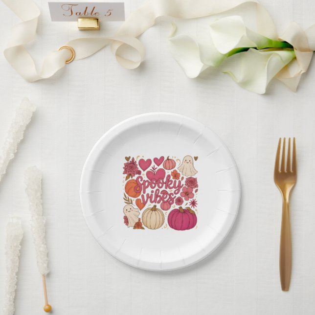 Prato De Papel Spooky Vibes - Halloween (Casamento)