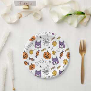 Prato De Papel Spooky Werewolf Halloween Vibes