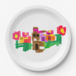 Prato De Papel Spring Rabbit