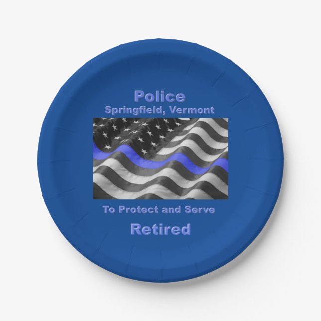 Prato De Papel Springfield, Vermont. Polícia (Frente)