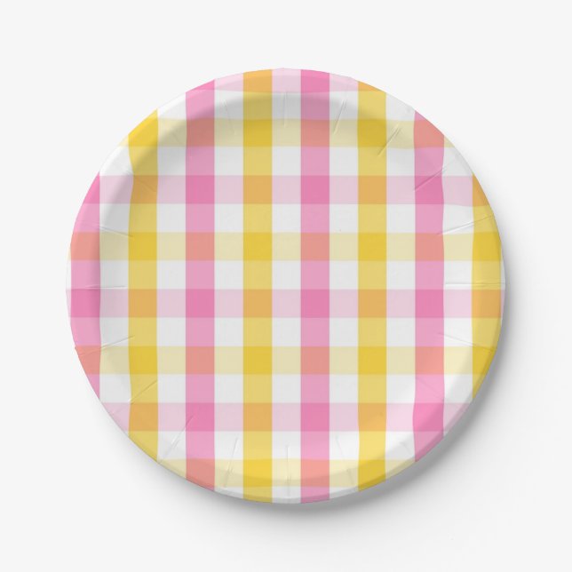 Prato De Papel Springtime Gingham (Frente)