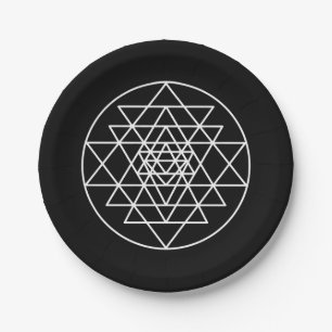Prato De Papel Sri Yantra