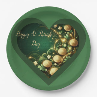 Prato De Papel St Patrick's Day Green and Gold Coins