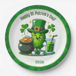 Prato De Papel St Patricks Day Happy Pickle