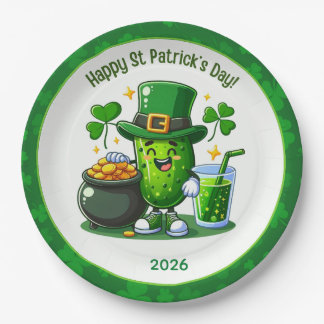 Prato De Papel St Patricks Day Happy Pickle
