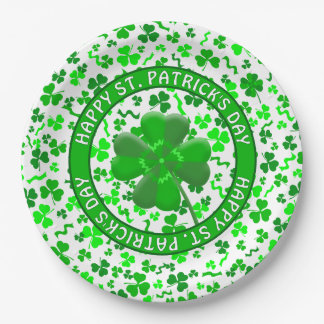 Prato De Papel St Patrick's Day Lucky Shamrocks Personalized