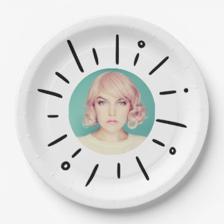 Prato De Papel STARBURST | Simple Round Fun Custom Photo