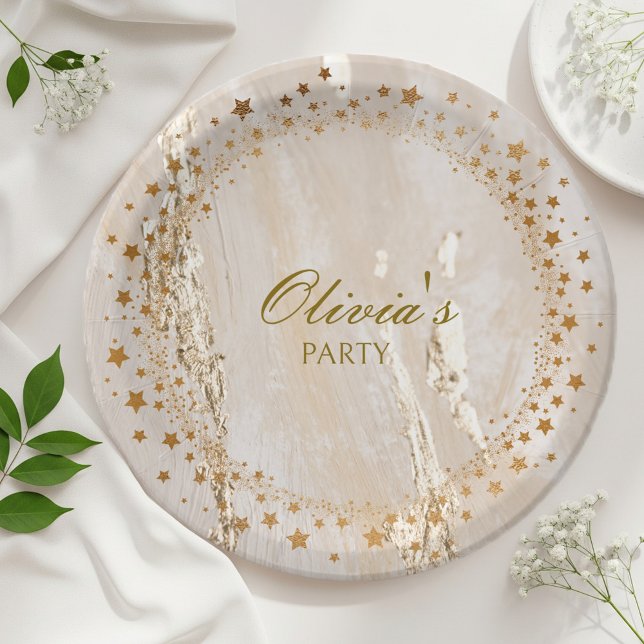 Prato De Papel Starry Gold Disposable Plates (Criador carregado)