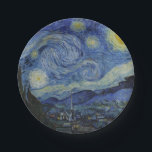 Prato De Papel "Starry Night" por Van Gogh<br><div class="desc">Este design apresenta uma reprodução inalterada e sem edição,  de alta resolução,  da famosa pintura "Noite Estrelada" de Van Gogh.</div>