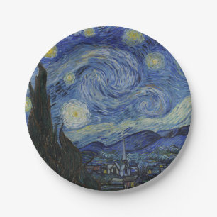 Prato De Papel Starry Night por Vincent van Gogh - 1889
