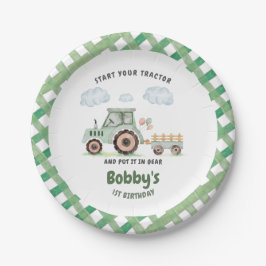 Prato De Papel Start Your Tractor 1st Birthday
