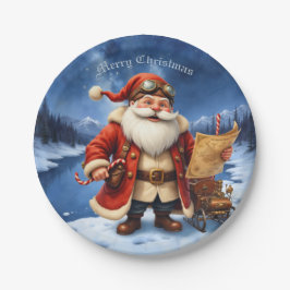Prato De Papel Steampunk Santa Claus – Vintage Christmas Adventur